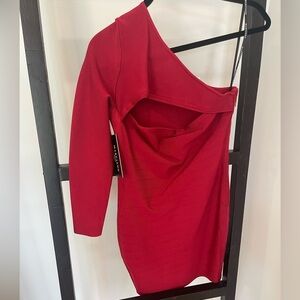 Marciano red one shoulder dress